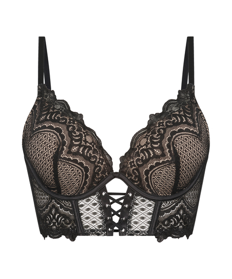 Soutien-gorge Push-Up bustier à armatures rembourré Lotta, Noir