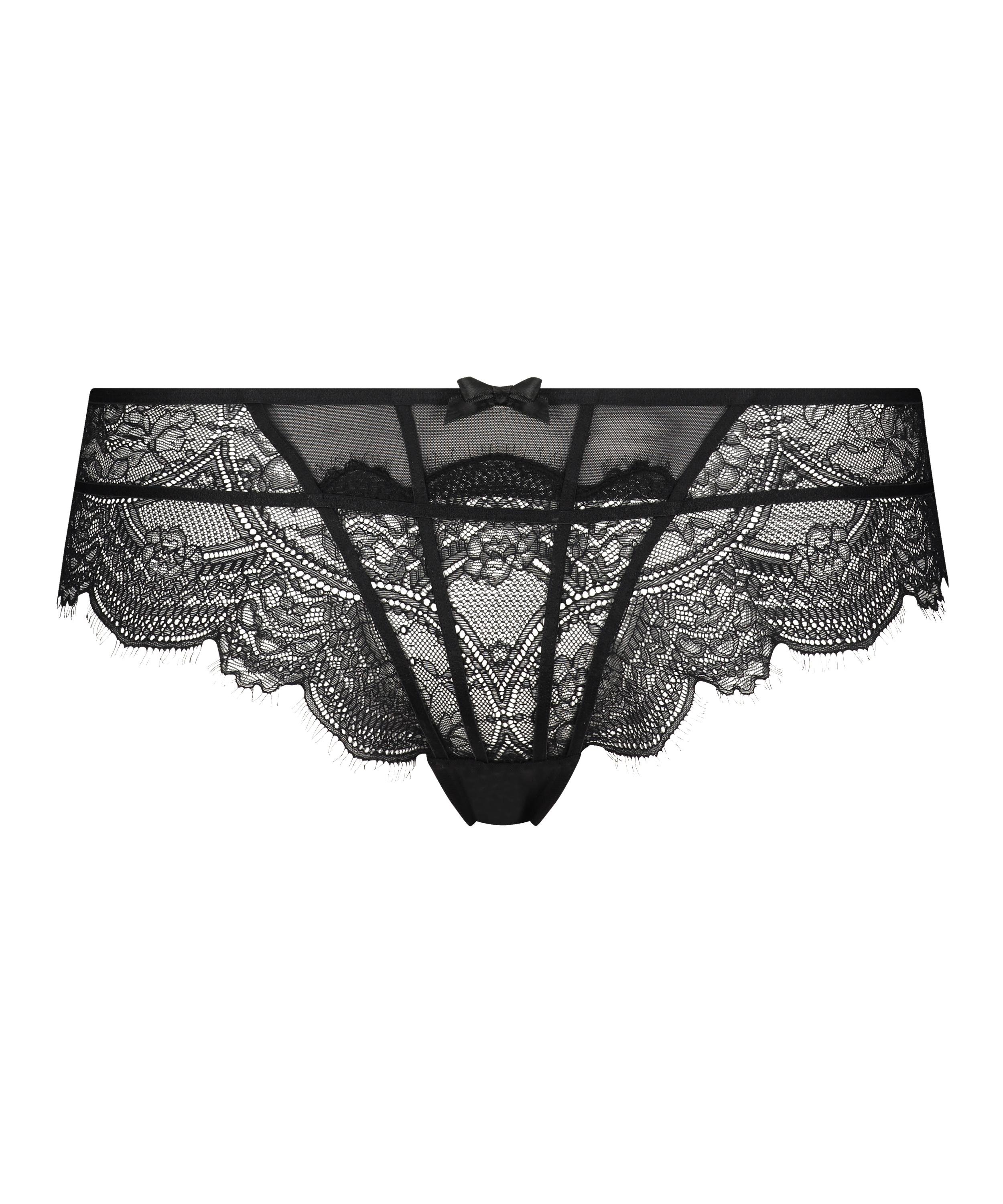 Slip brésilien Lillie Curvy, Noir, main