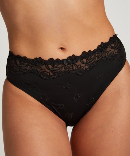 Slip taille haute Diva, Noir