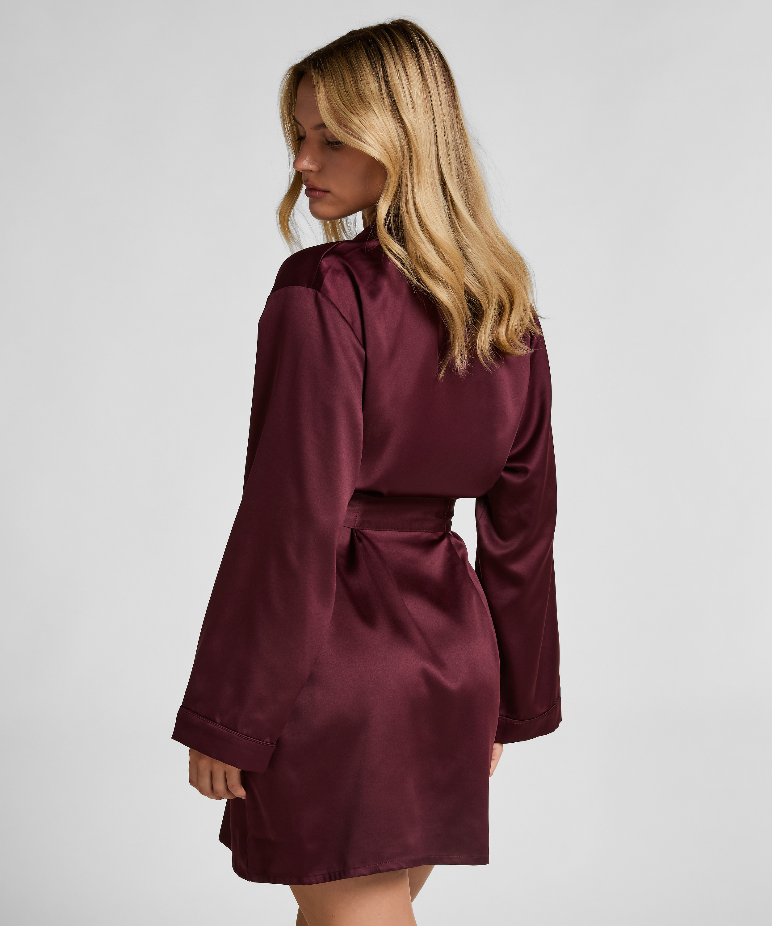 Kimono Satin, Rouge, main