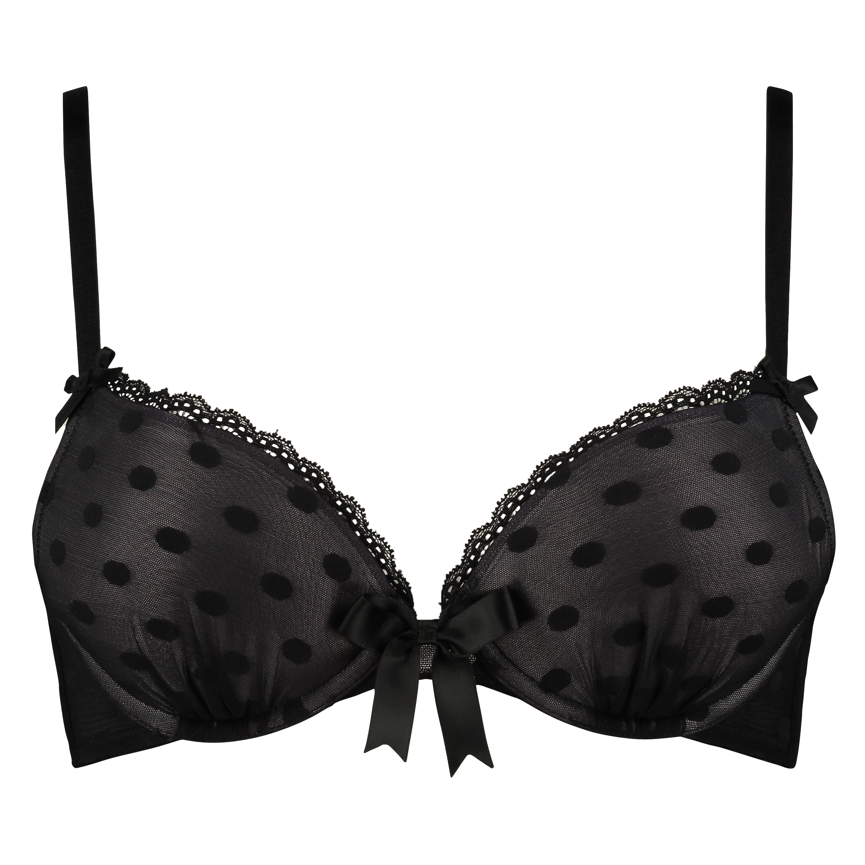 Padded underwired push-up bra Elle, Noir, main