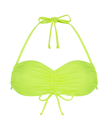 Bikini Crop Top fronc&eacute; Glow, Jaune
