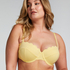 Haut de bikini sans bretelles préformé à armatures Scallop Taille E +, Jaune
