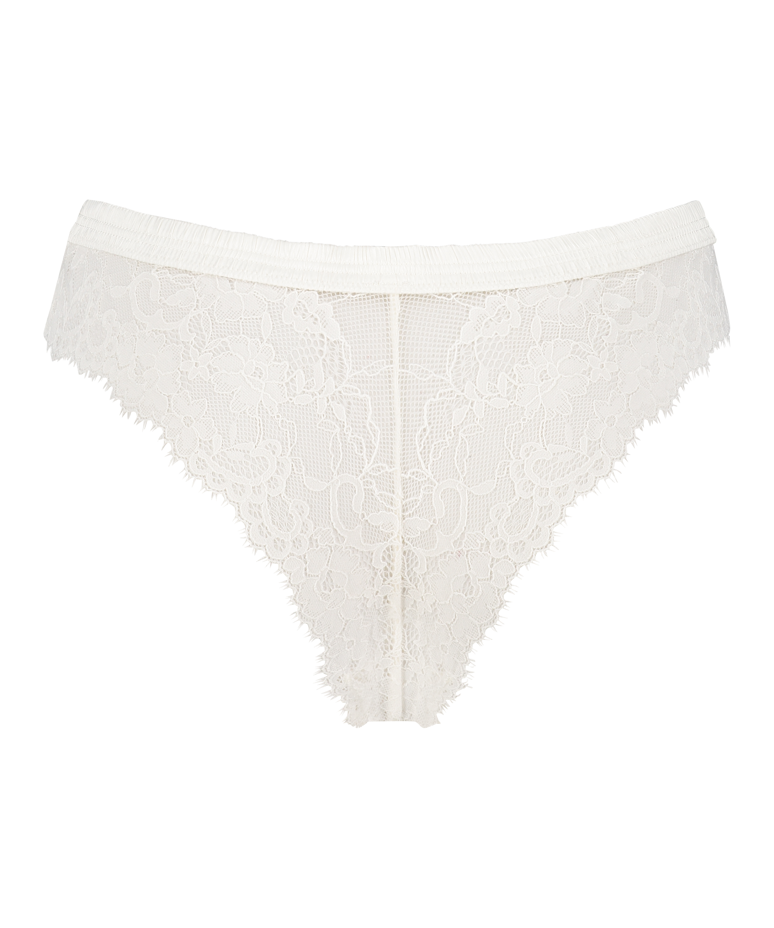 Slip brésilien échancré Yvo, Blanc, main