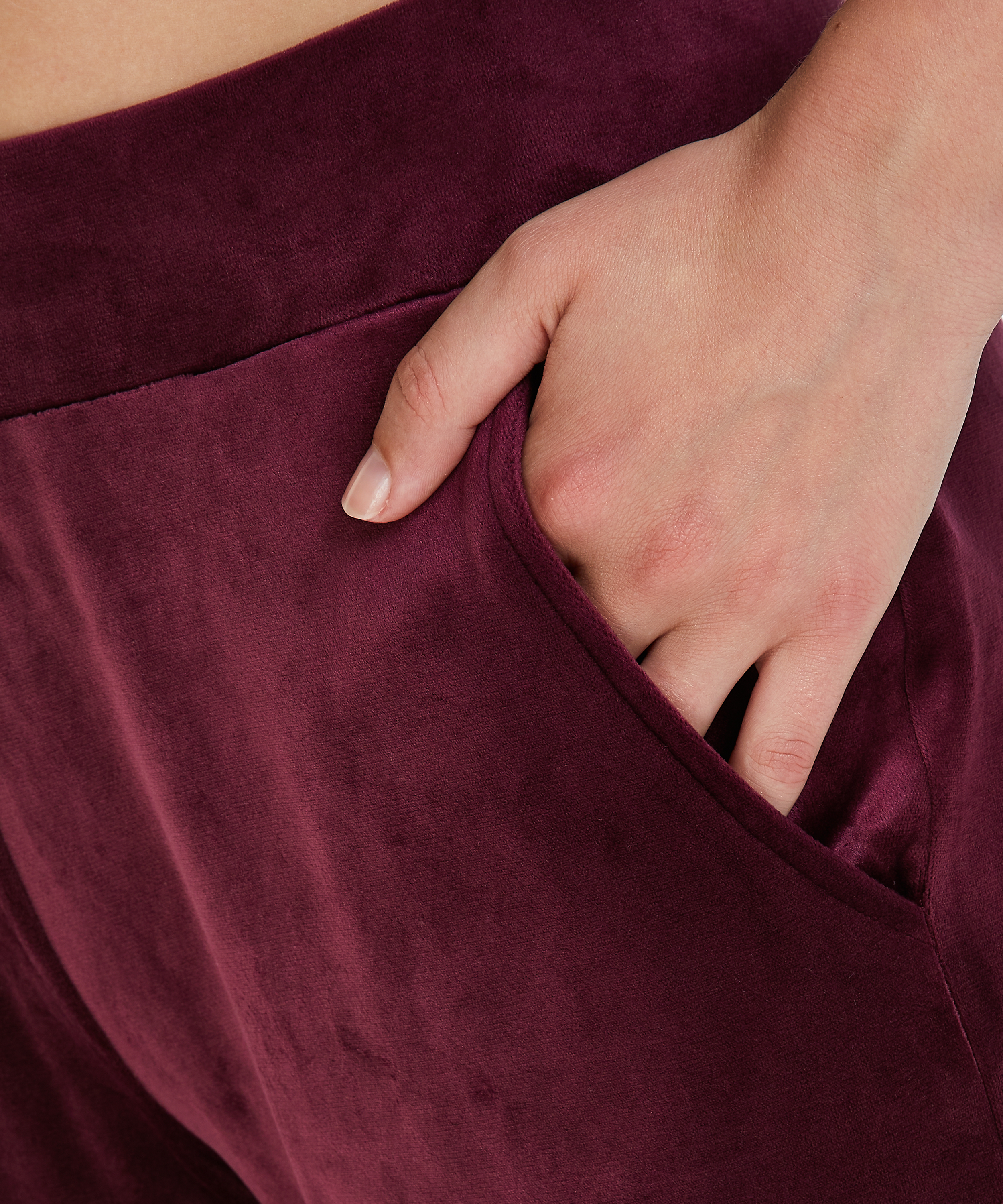 Pantalon de pyjama Velours, Rouge, main