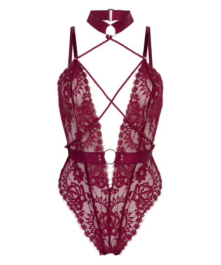 Private body entrejambe ouvert Brandy, Rouge