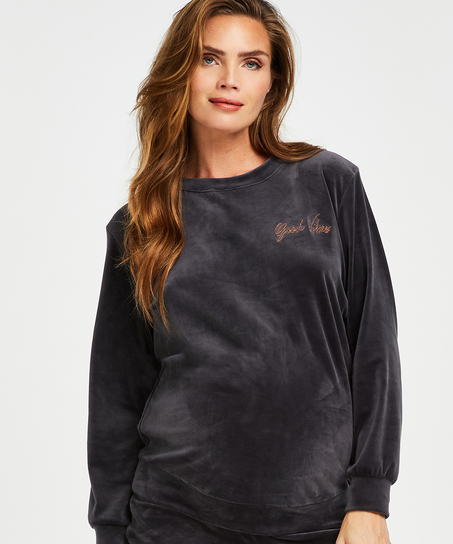 Top de grossesse en velours, Gris