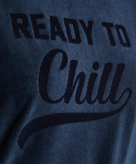 Top velours manches longues, Bleu