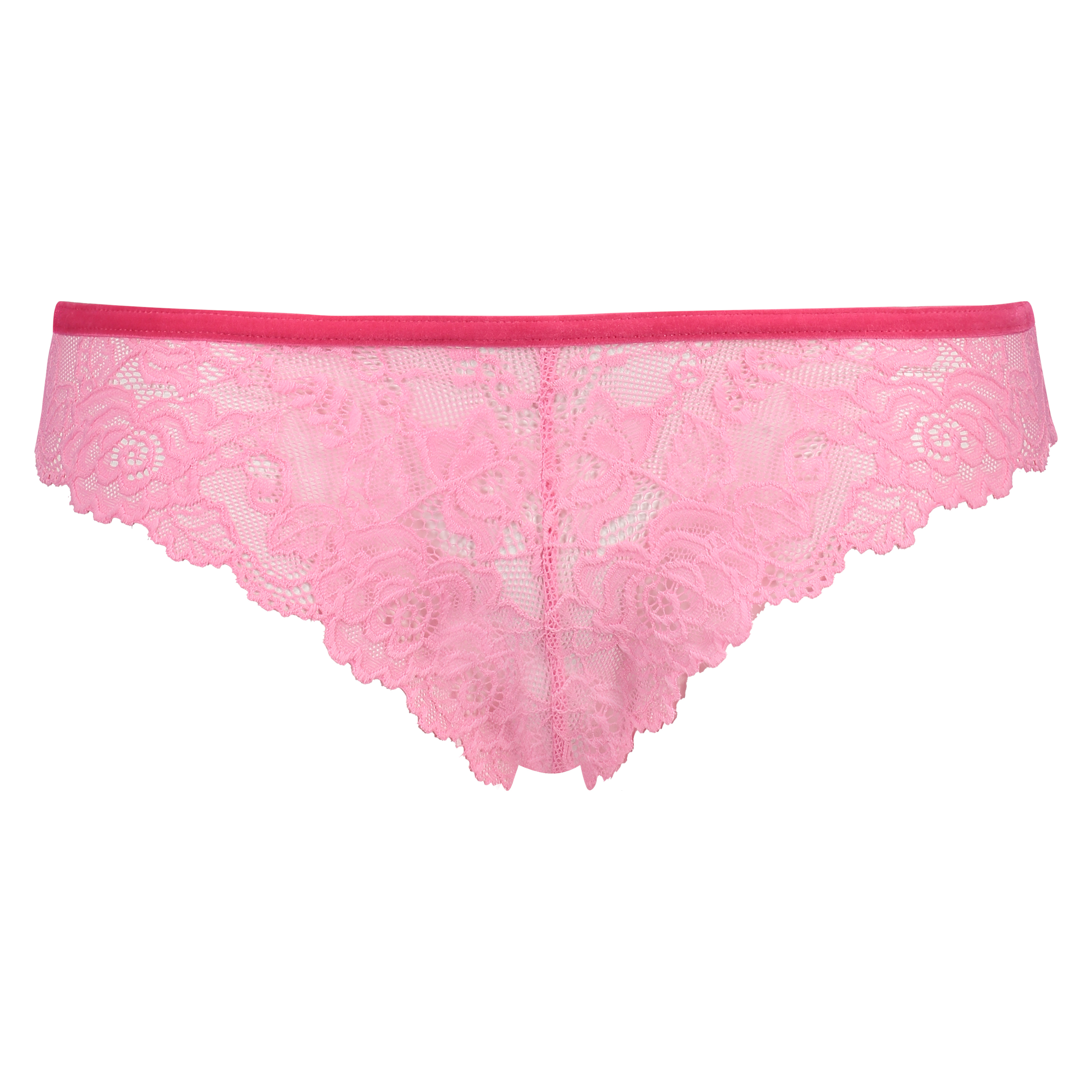 Slip brésilien Lace Velvet, Rose, main