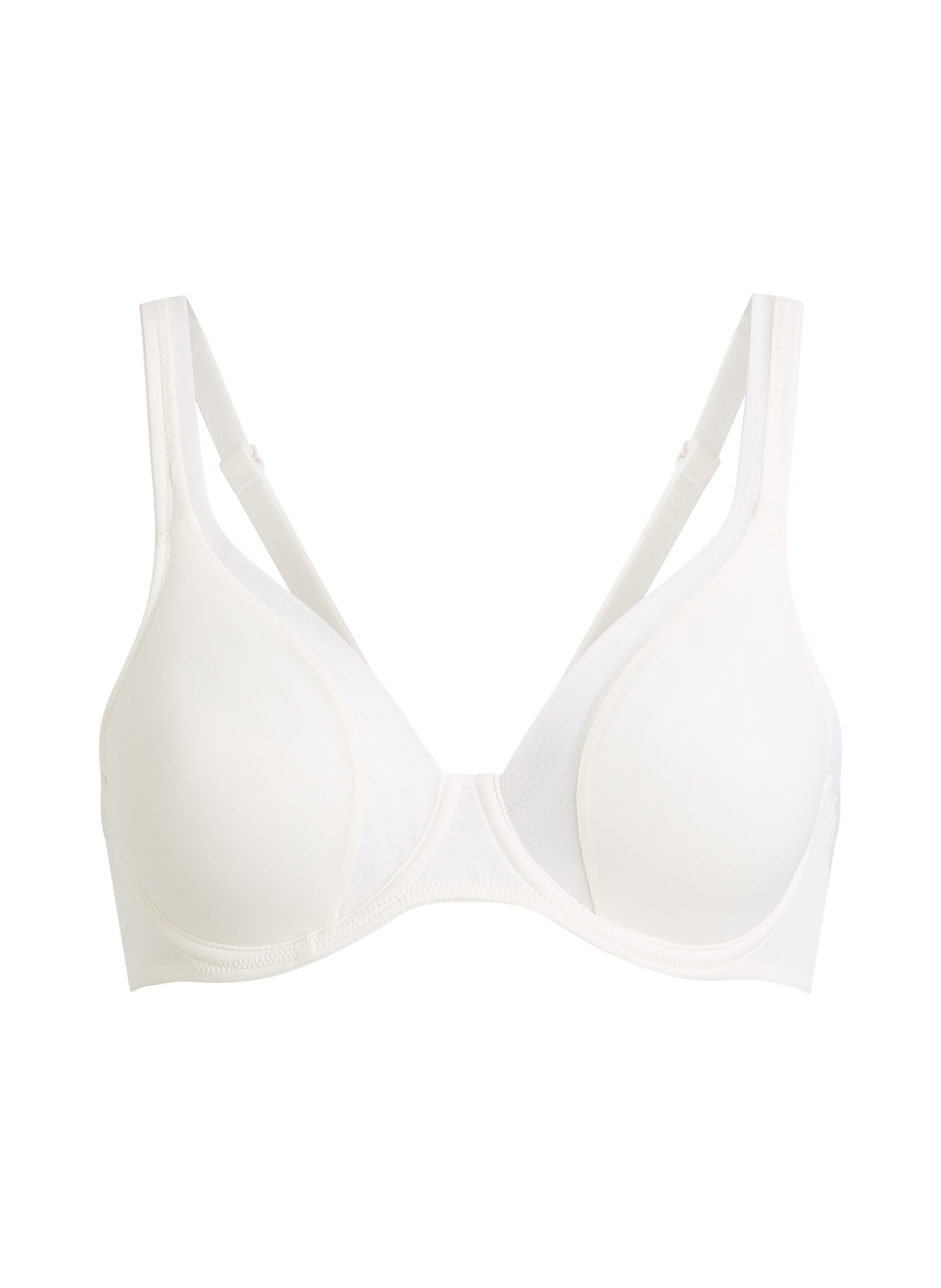 Soutien-gorge &agrave; armatures non-pr&eacute;form&eacute; en maille, Blanc