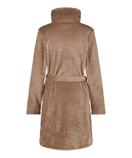 Peignoir en molleton avec fermeture éclair, Gris