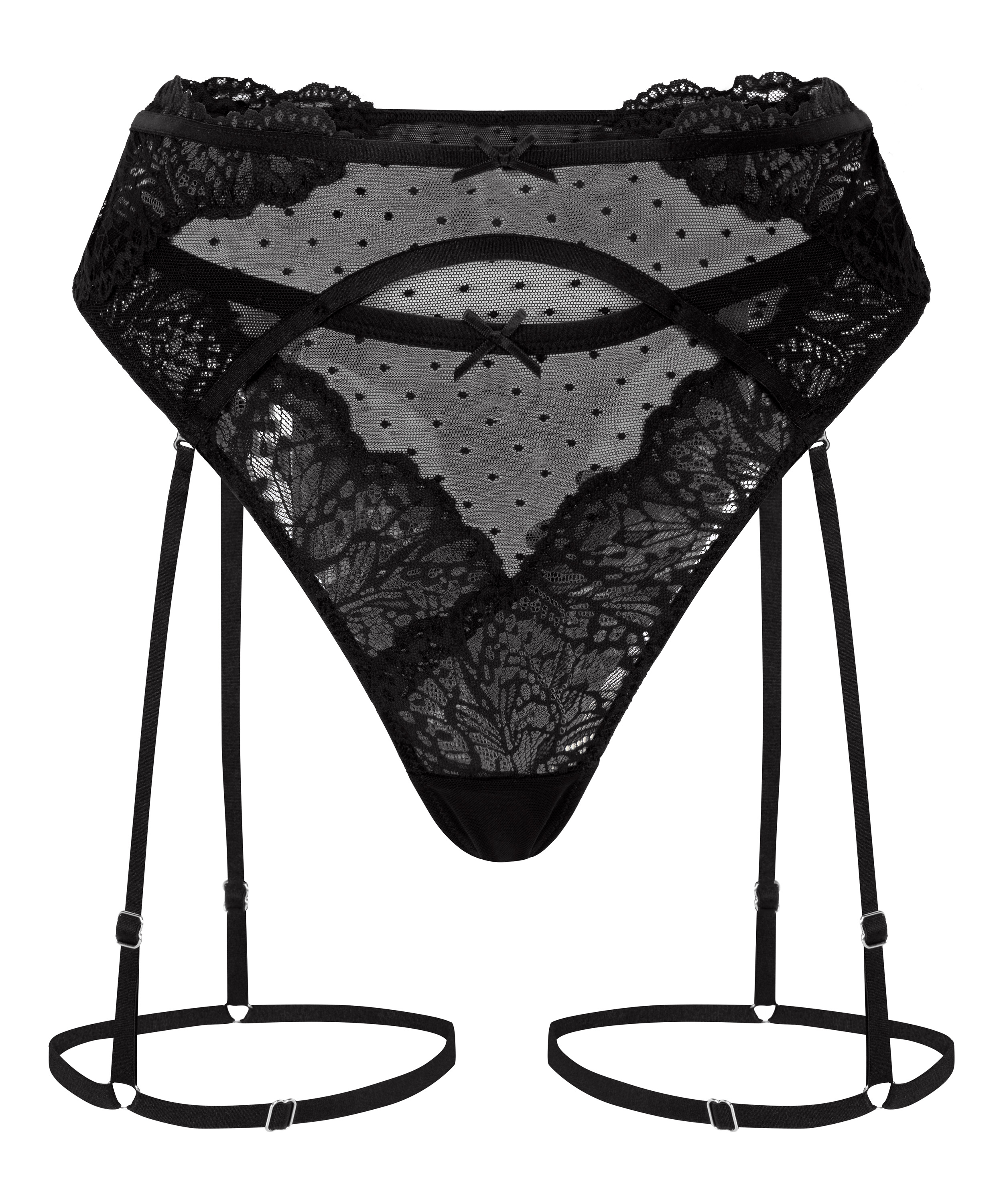 String porte-jarretelles Posie, Noir, main