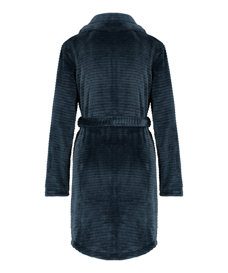 Peignoir en molleton avec fermeture &eacute;clair, Bleu
