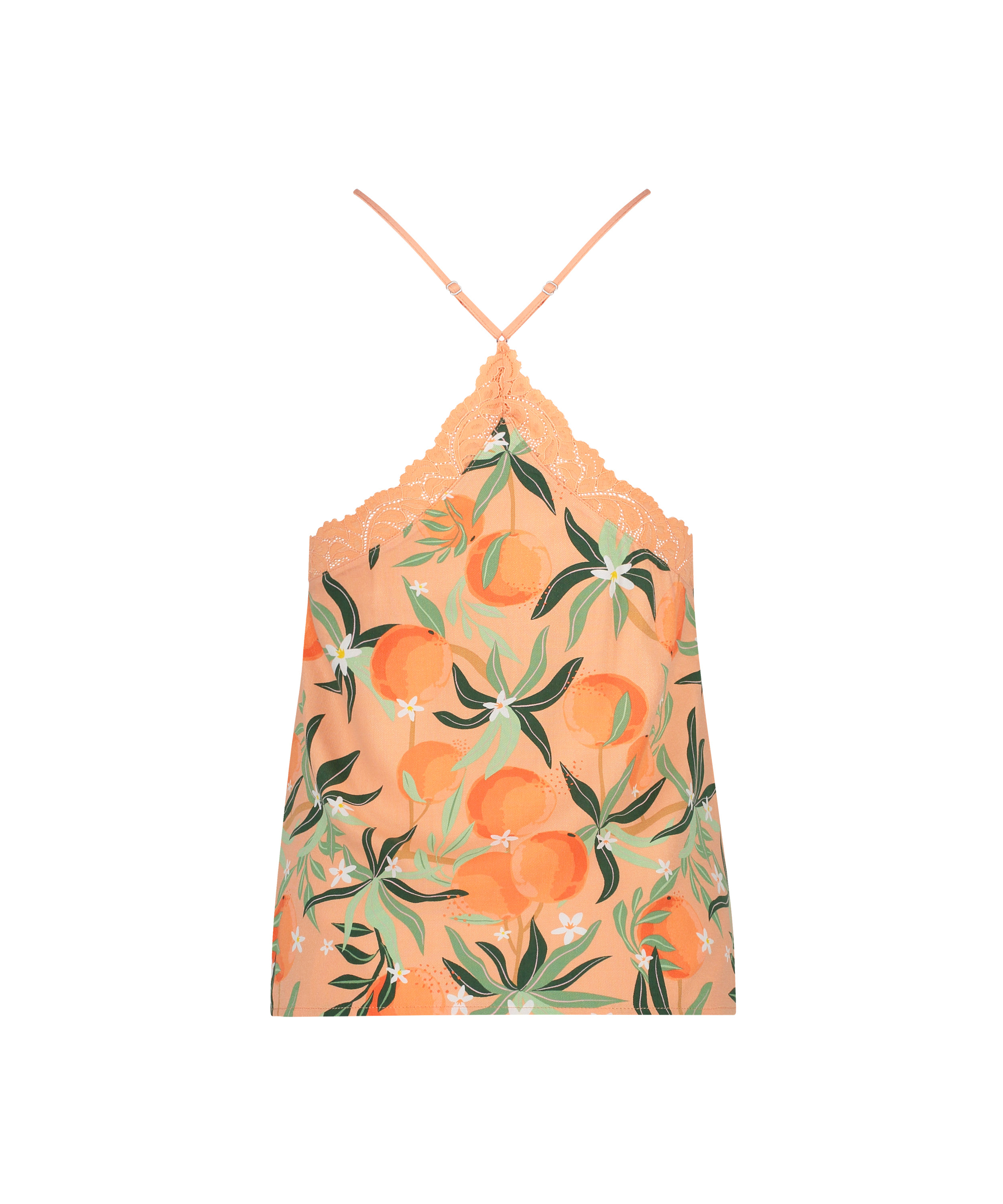 Top Cami en dentelle tissée, Rose, main