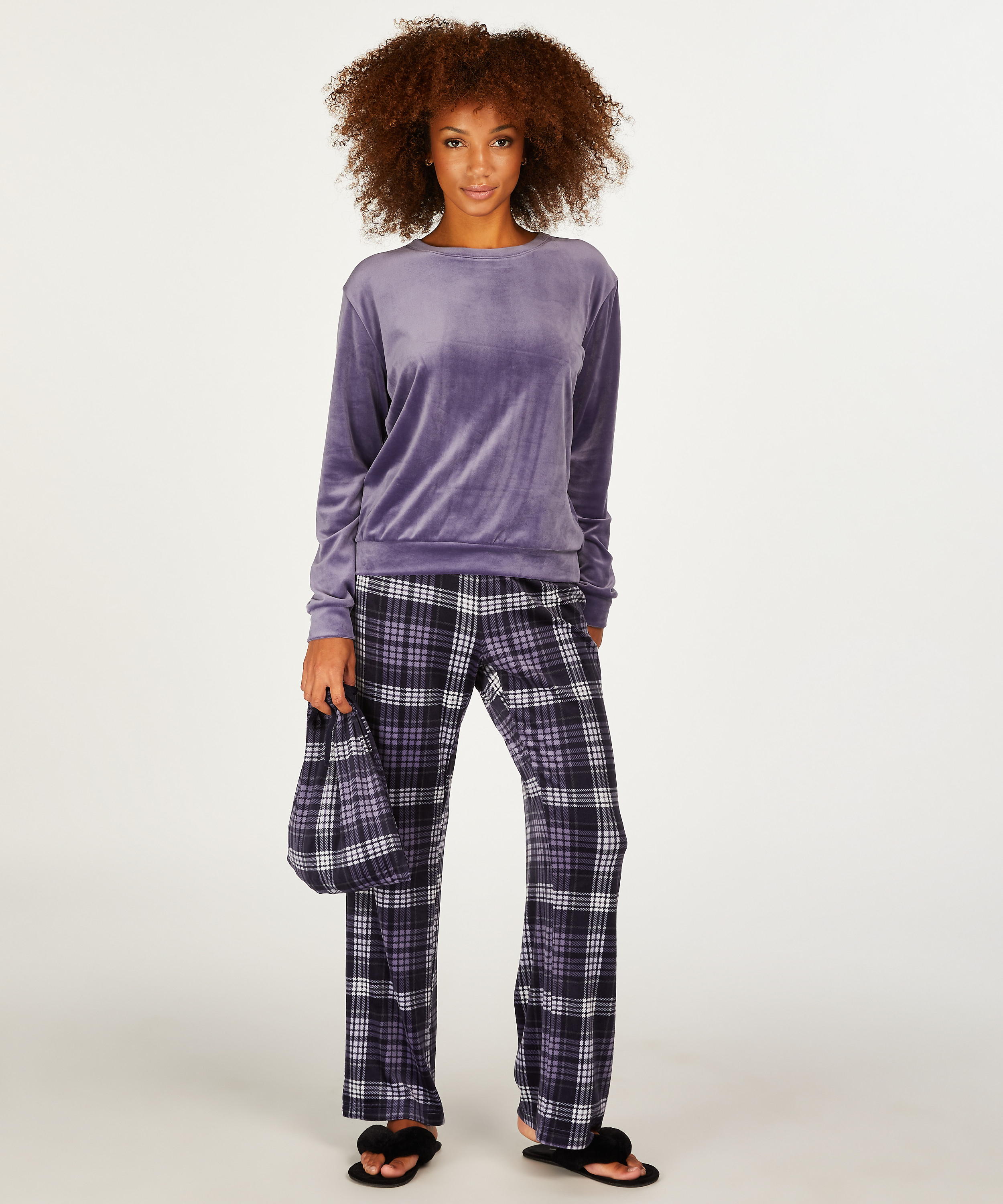 Pyjama avec sac, Bleu, main