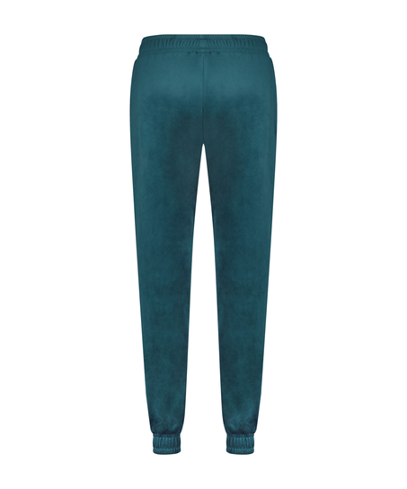Pantalon Jogging Velours Pintuck, Bleu