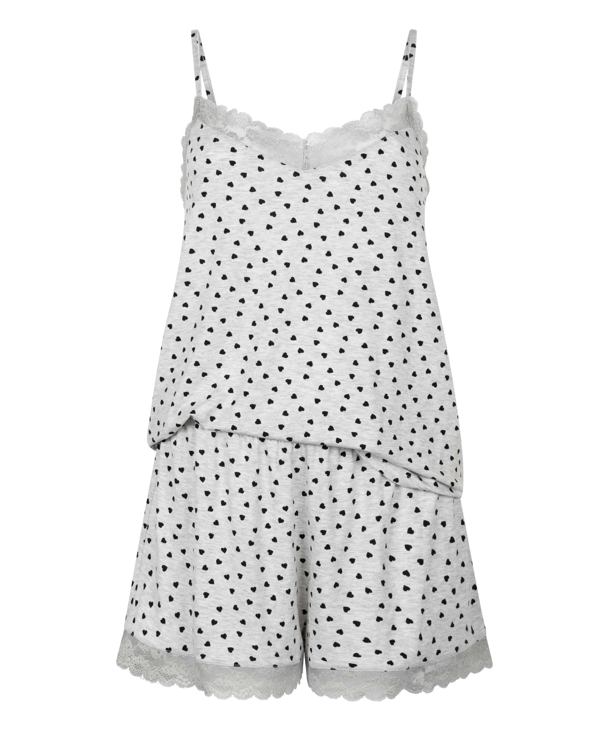 Ensemble de pyjama court Cami, Gris, main