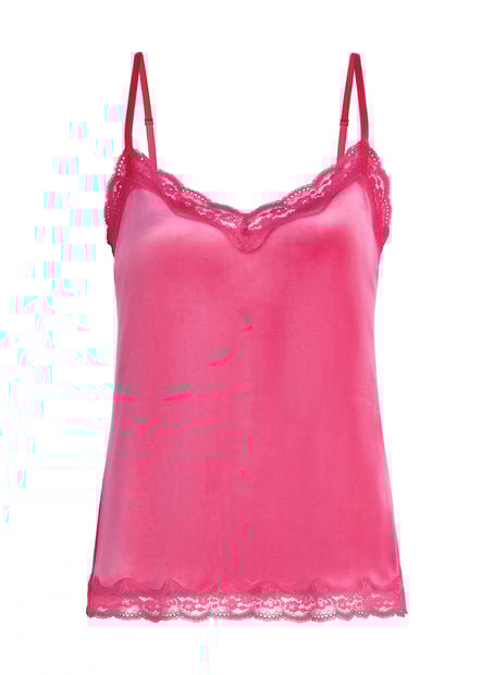Camisole velours Dentelle, Rose