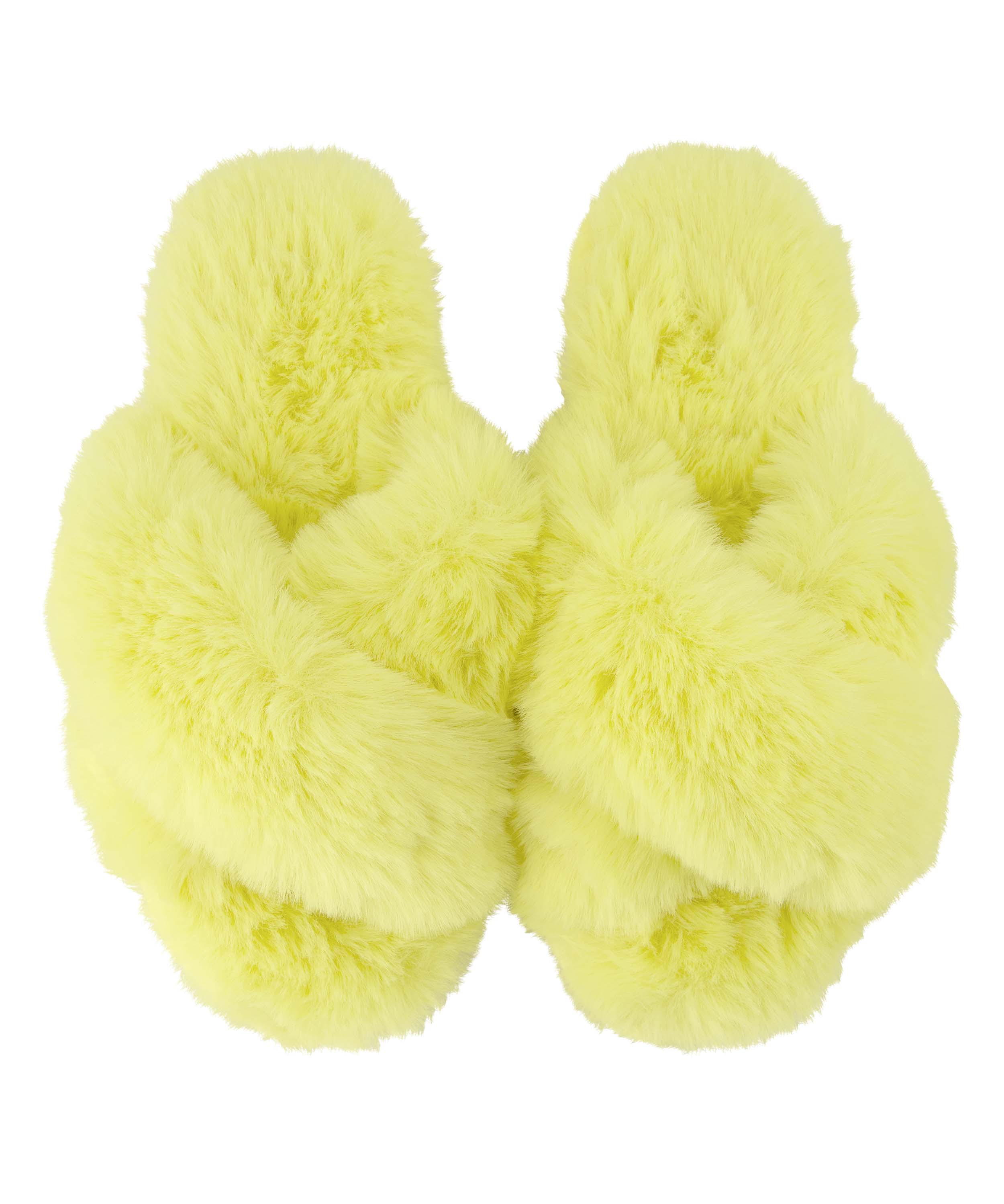 Pantoufles Fake Fur, Jaune, main
