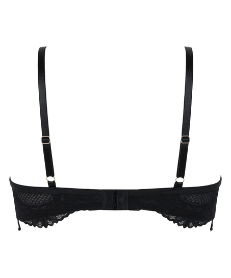 Soutien-gorge rembourré demi-bonnet à armatures préformé Belladonna, Noir
