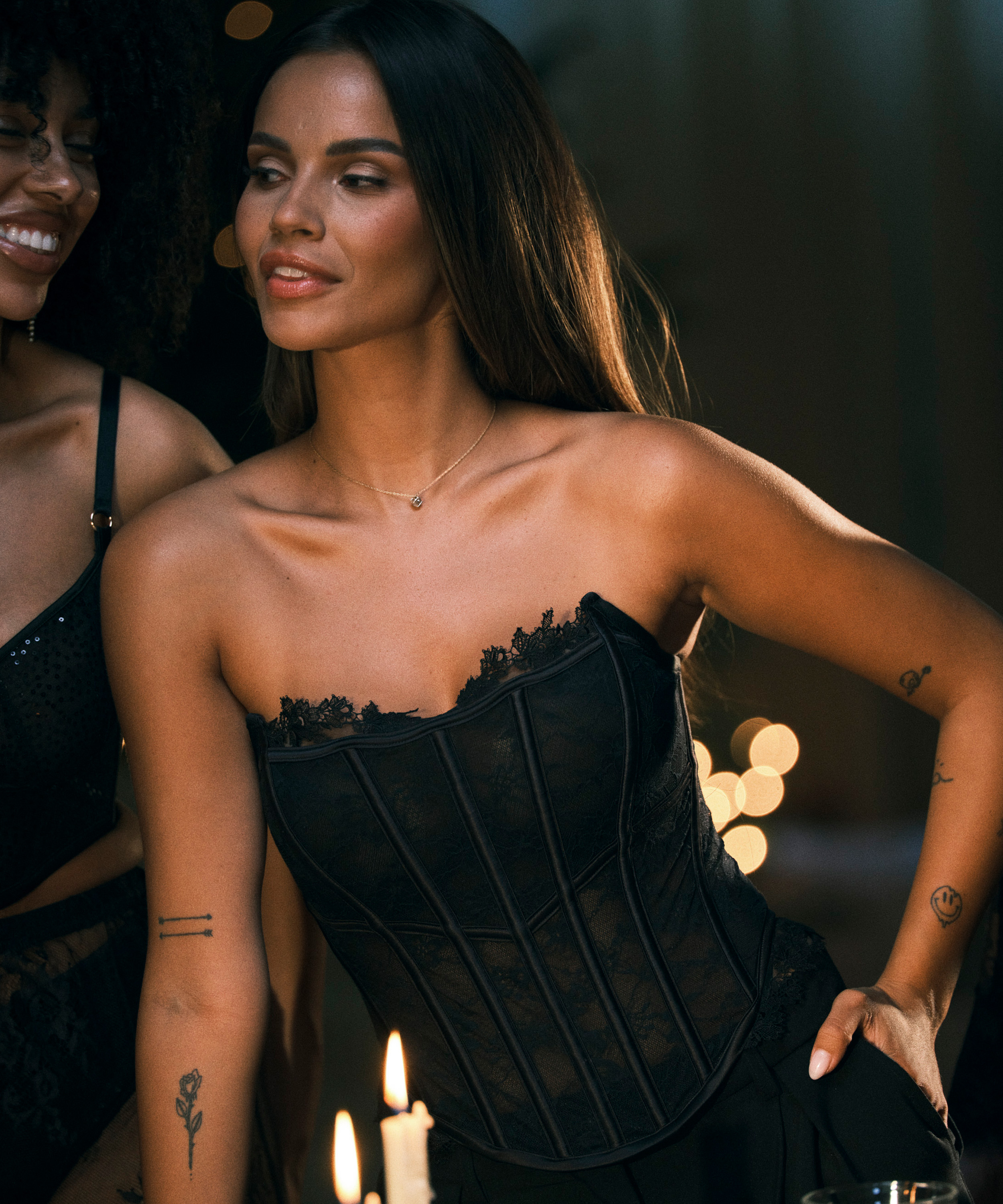 Bustier Julia , Noir, main