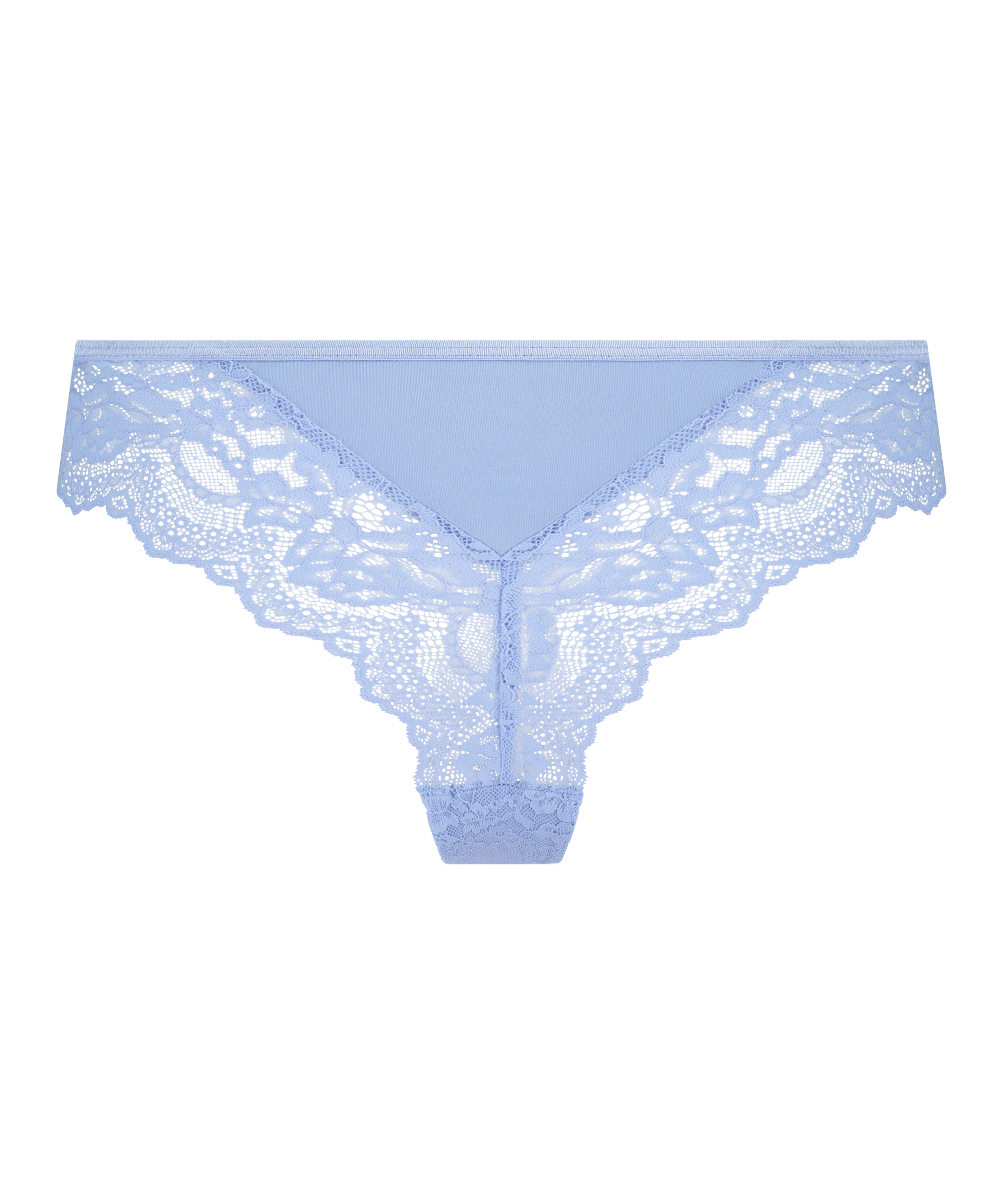 Slip brésilien jambes hautes Dora, Bleu, main