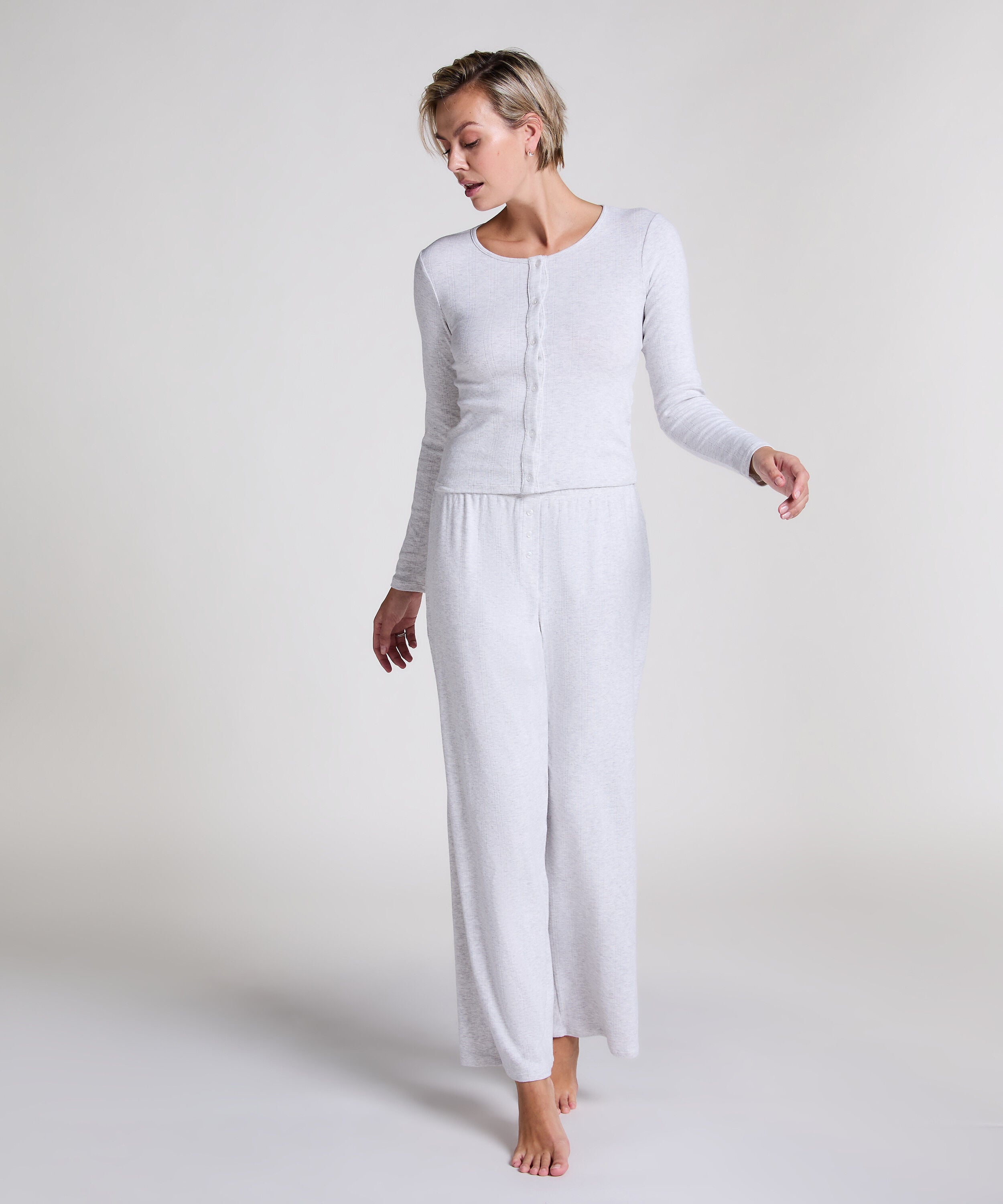 Pantalon de pyjama Pointelle, Gris