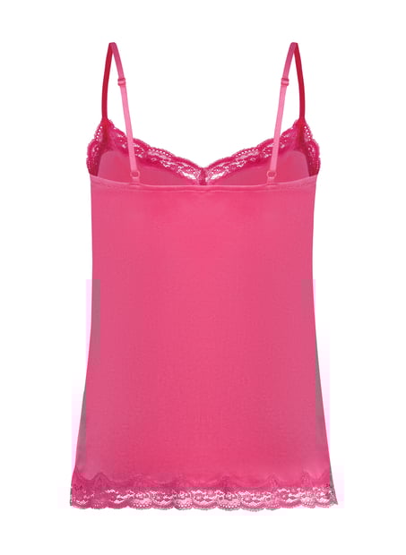 Camisole velours Dentelle, Rose