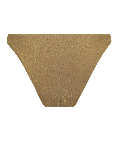 Slip de Bikini Échancrés Goldie Shimmer, Jaune