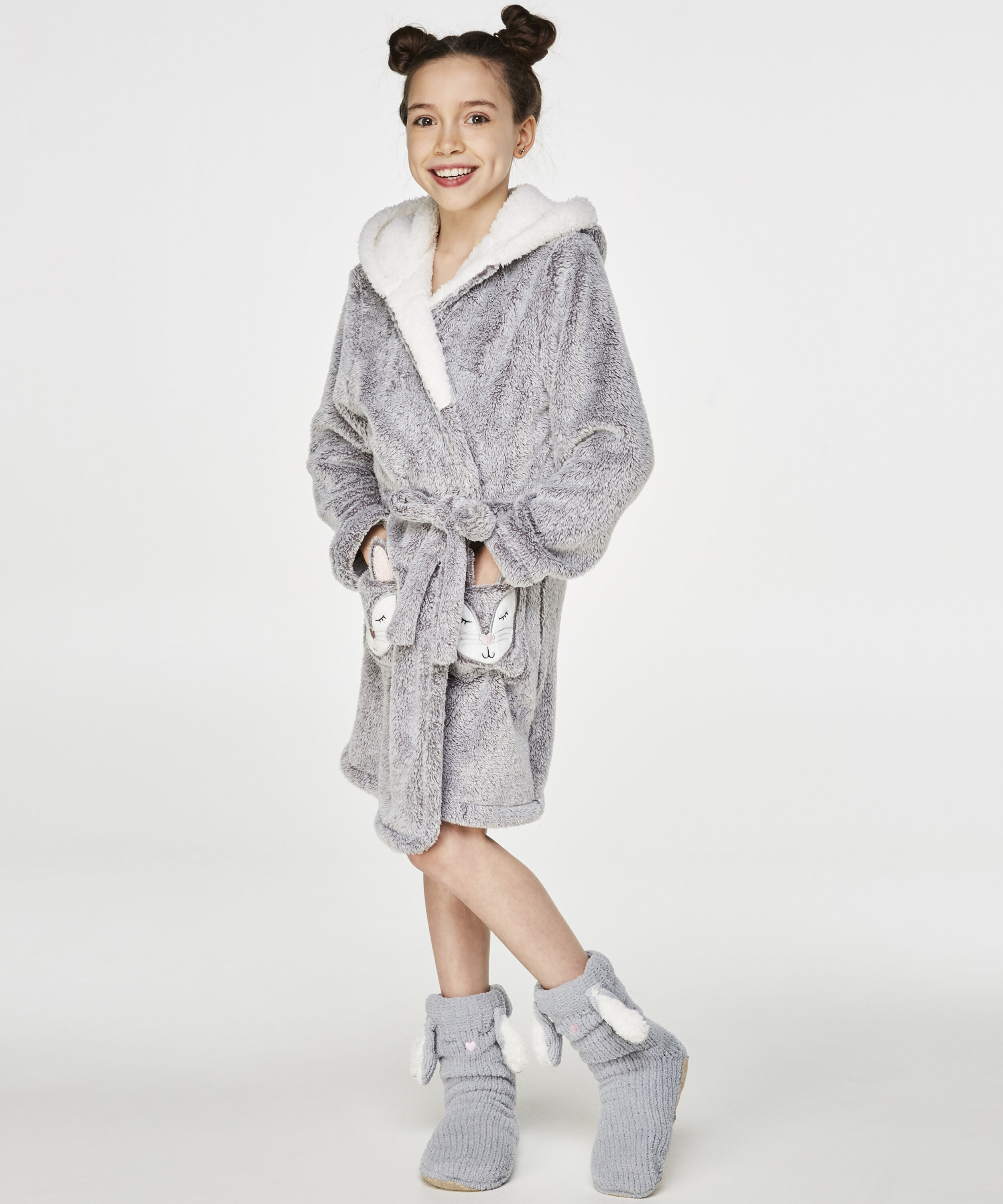 Badjas Fleece Ado, Gris