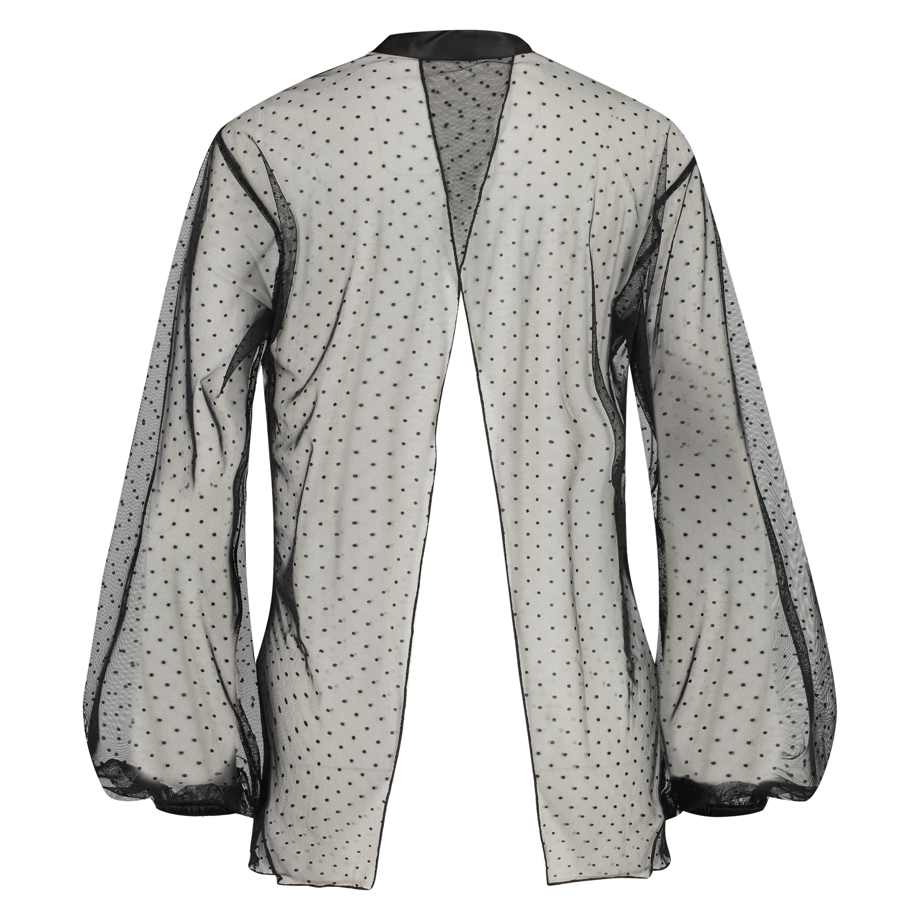 Tunique en maille à pois, Noir, main