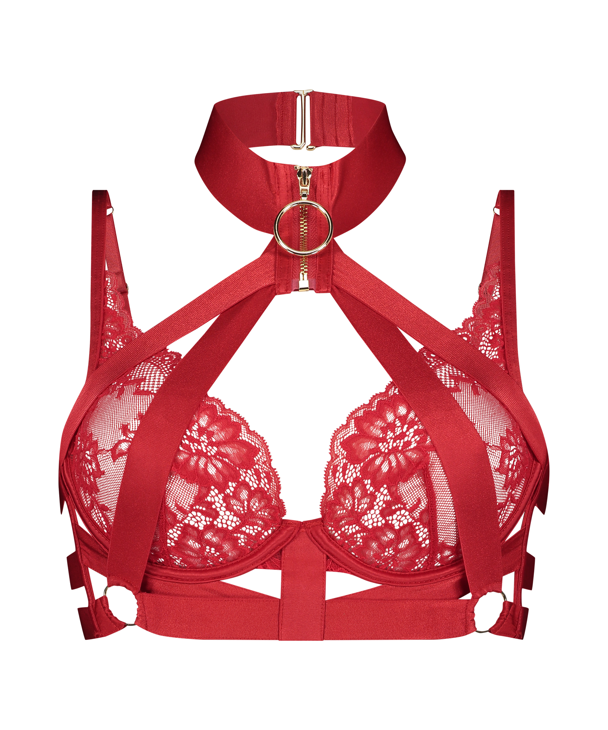 Soutien-gorge bustier non-rembourré à armatures Clementine, Rouge, main