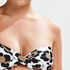 Top de bikini bandeau Animal, Blanc