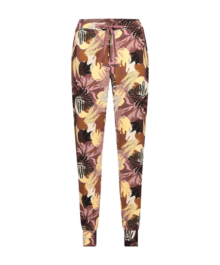 Pantalon de pyjama Jersey Abstract Leaf, Rose