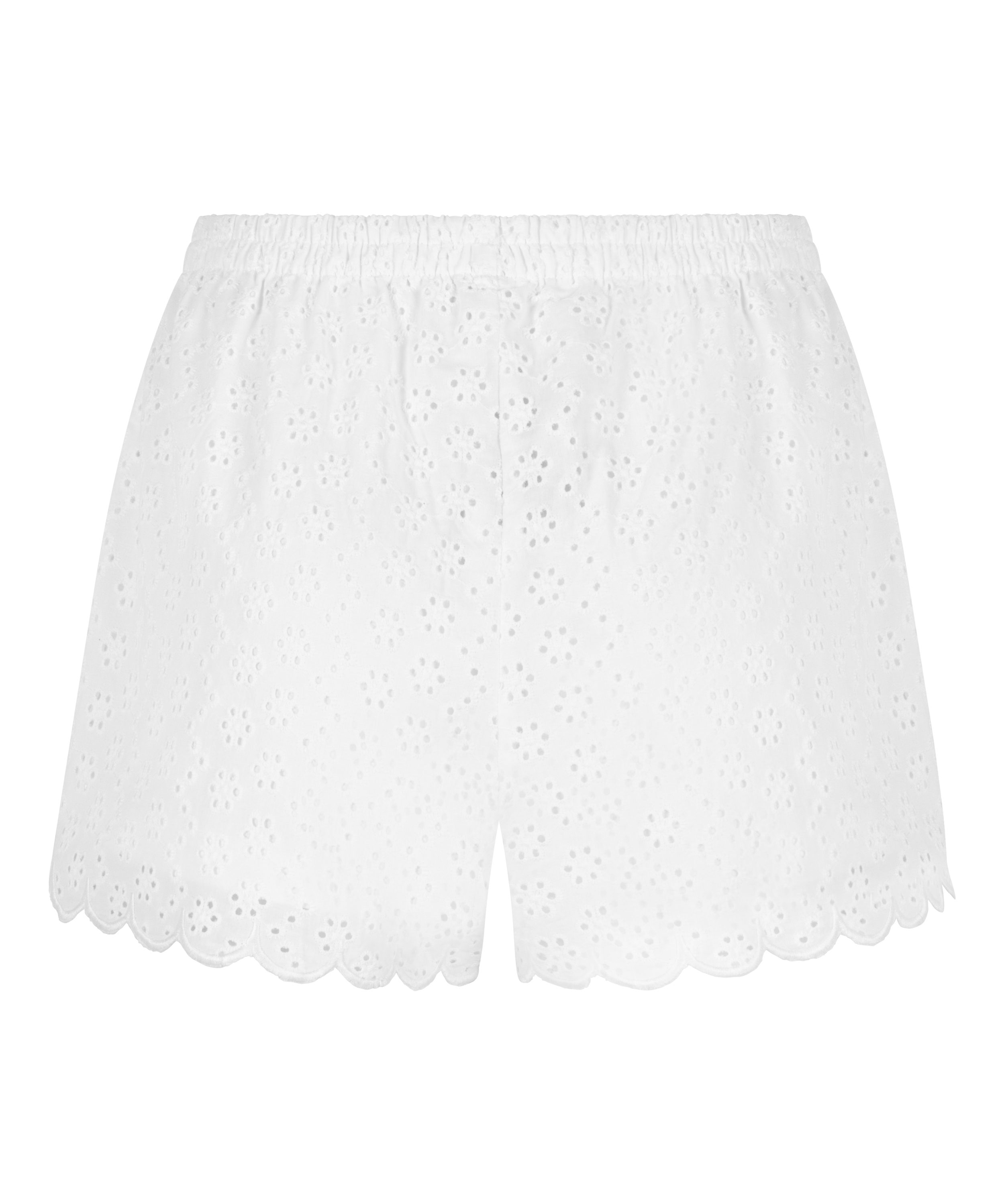Short en broderie anglaise, Blanc, main