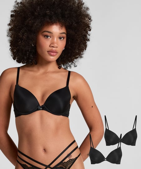 Lot de 2 Soutiens-gorge à armatures préformés, Noir