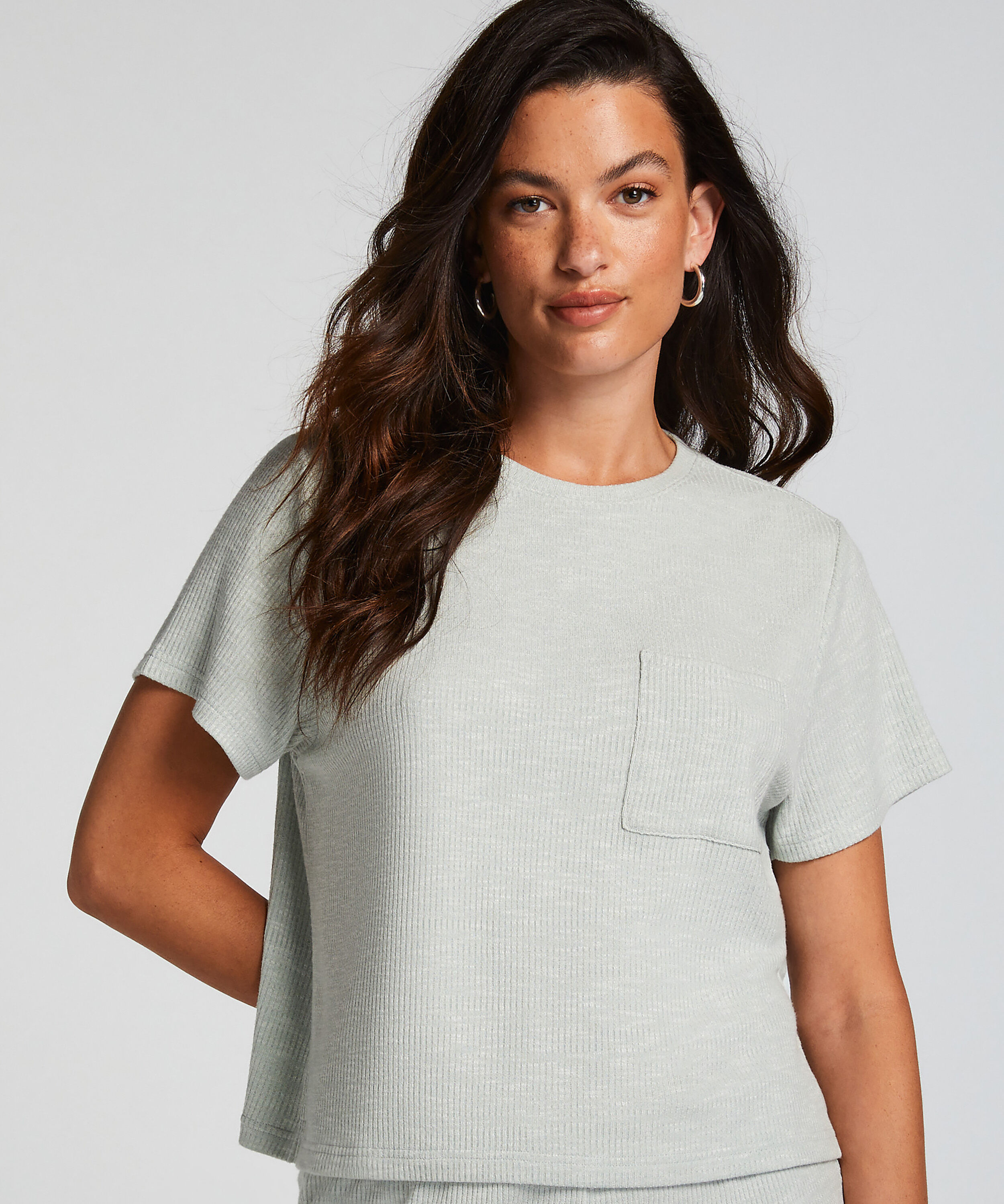 Top manches courtes Rib, Vert
