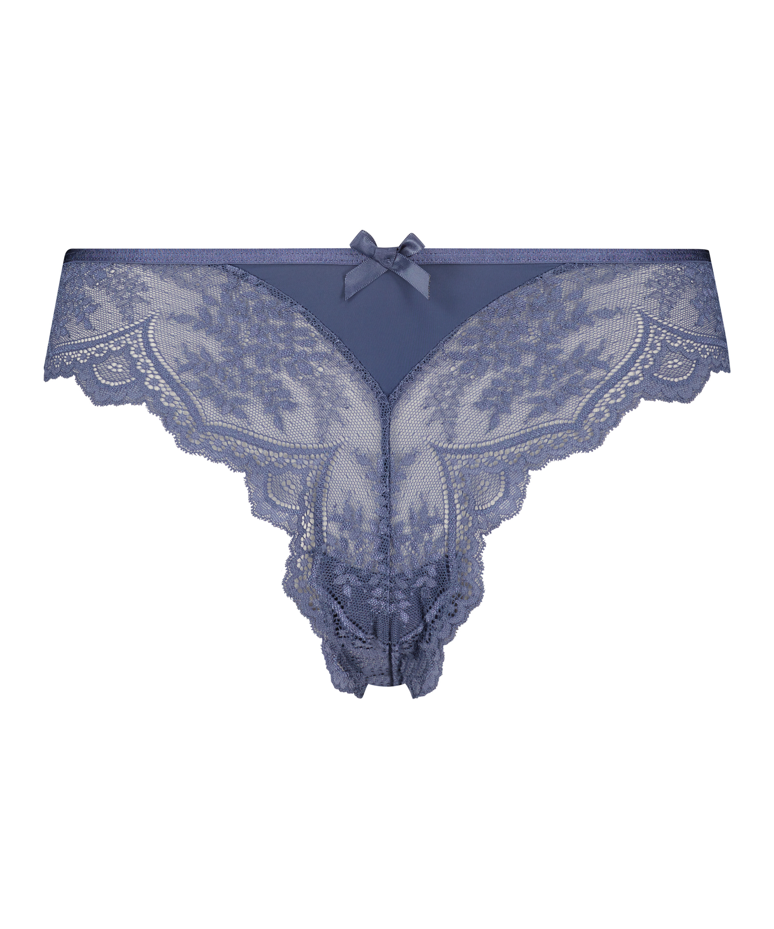 Slip brésilien échancré Heira, Bleu, main