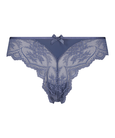 Slip brésilien échancré Heira, Bleu