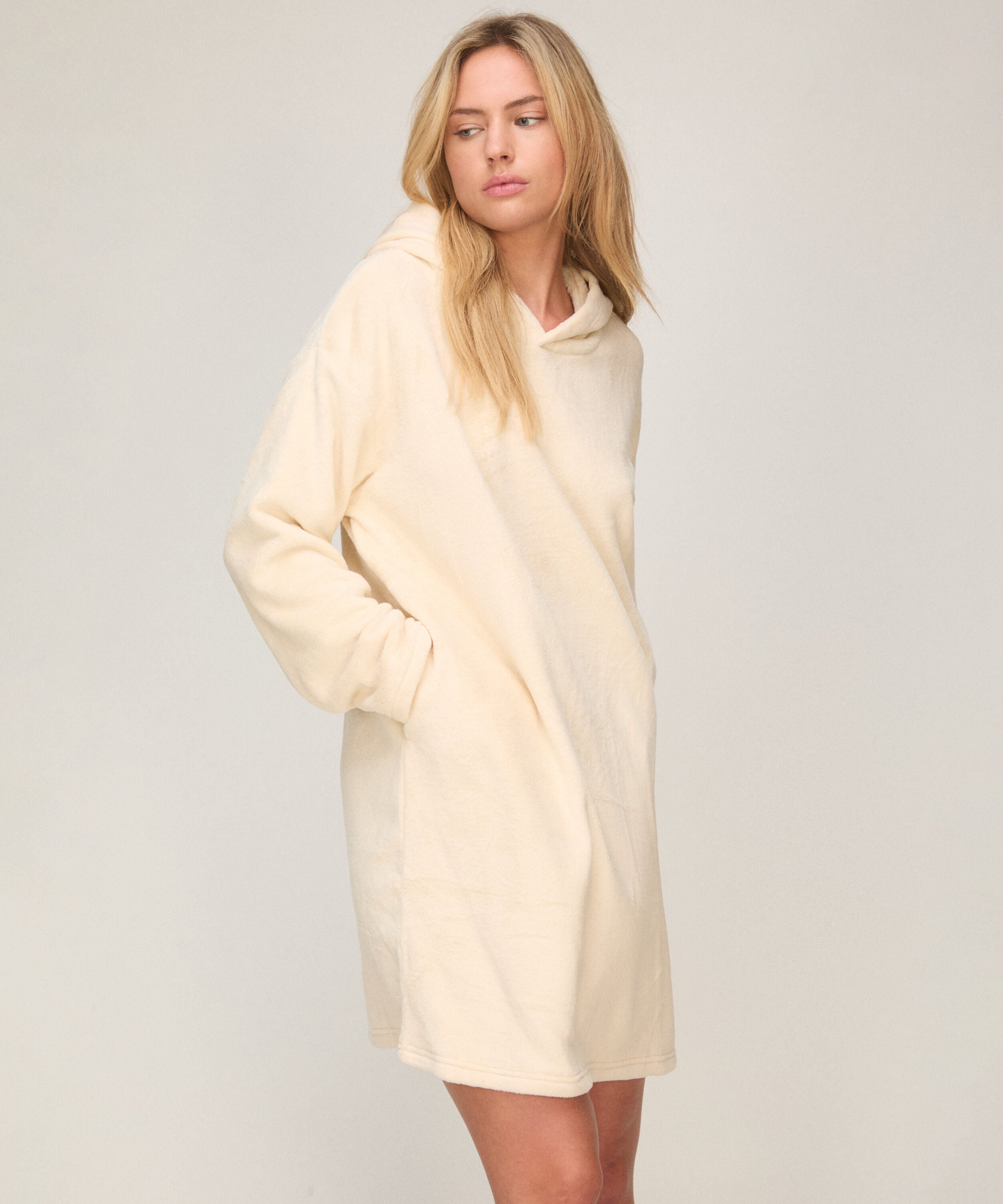 Robe polaire Snuggle Lounge, Blanc Robe polaire Snuggle Lounge, Blanc