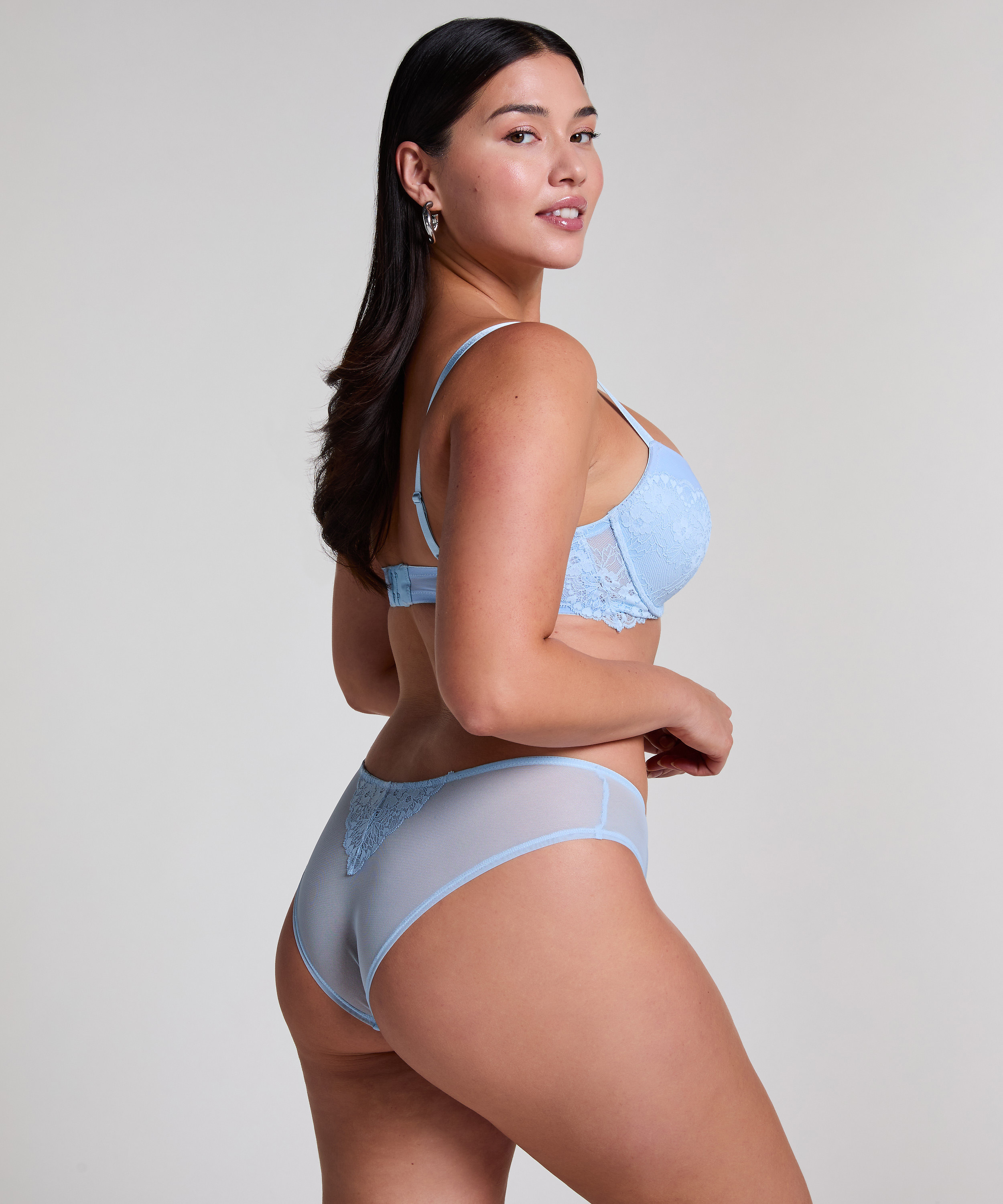 Slip brésilien Cherry, Bleu, main