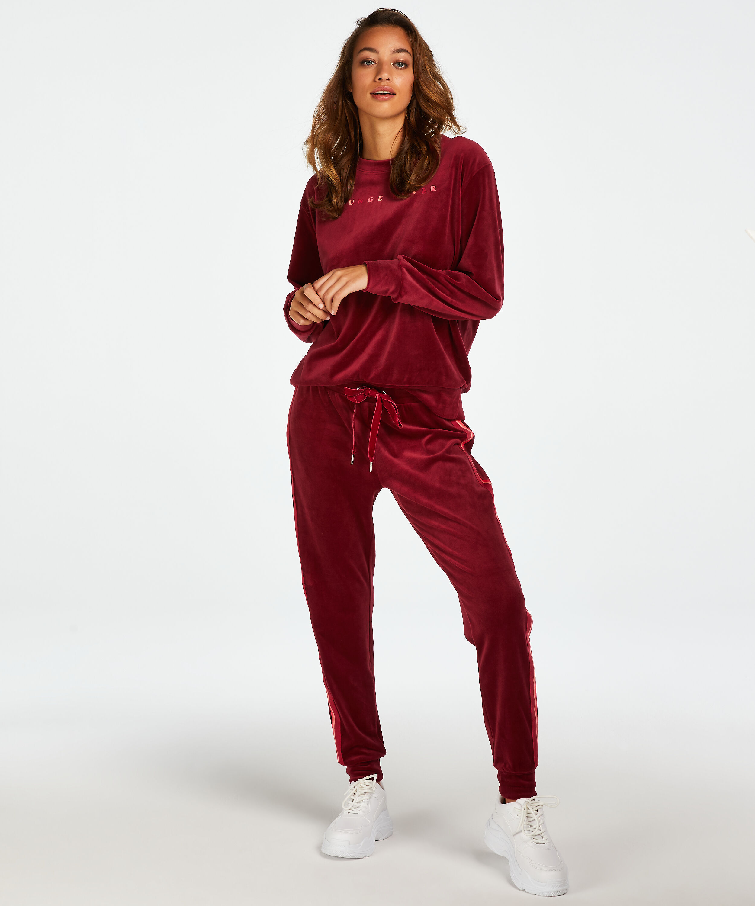 Pantalon de jogging Velours court, Rouge