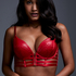 Soutien-gorge à armatures préformé longline push-up Kennedy, Rouge