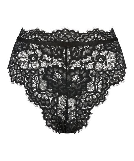 Slip brésilien jambe haute Marilyn, Noir