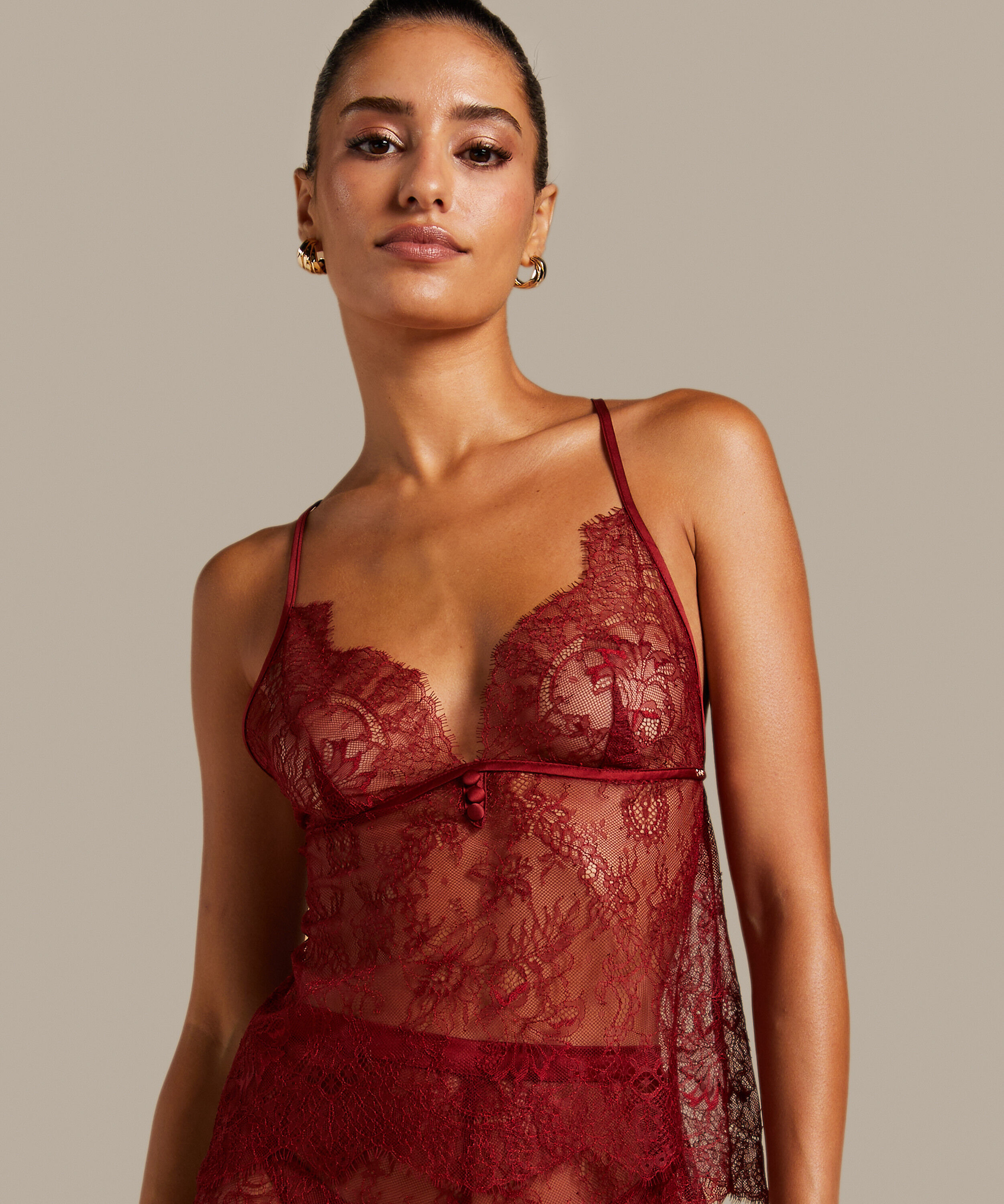 Camisole Lace Delphine, Rouge Camisole Lace Delphine, Rouge