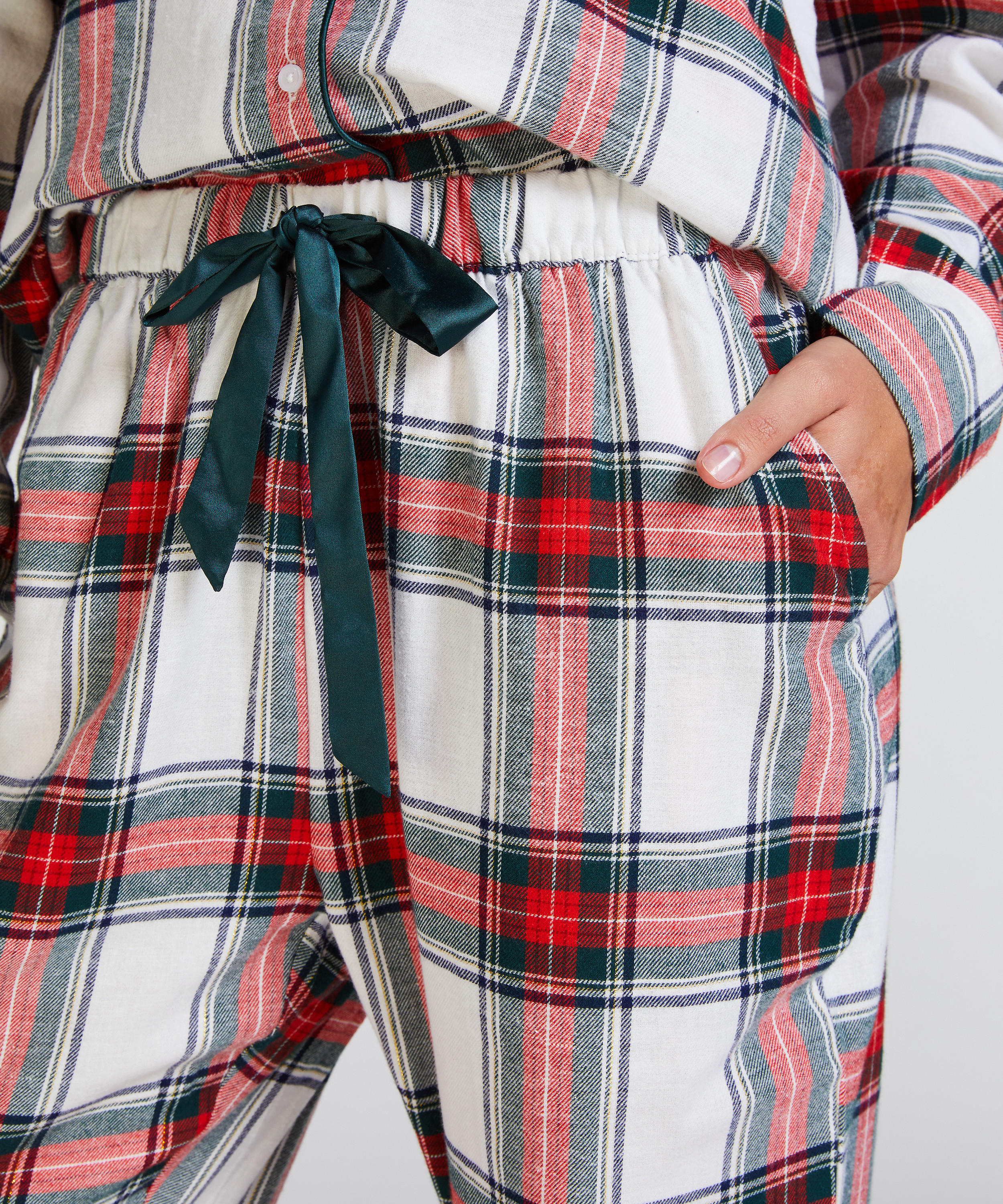 Tall Pantalon de Pyjama Flanelle, Blanc, main