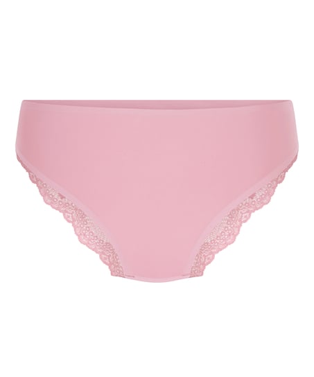 Slip brésilien Invisible Lace Back, Rose