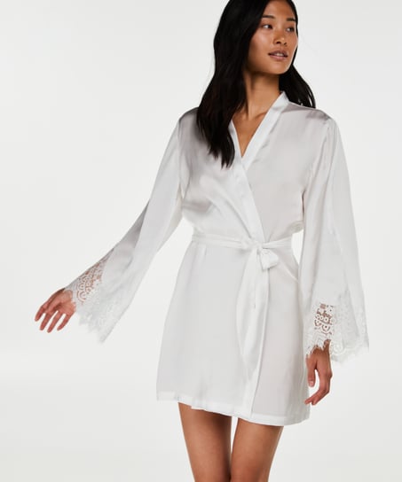 Kimono Satin, Blanc