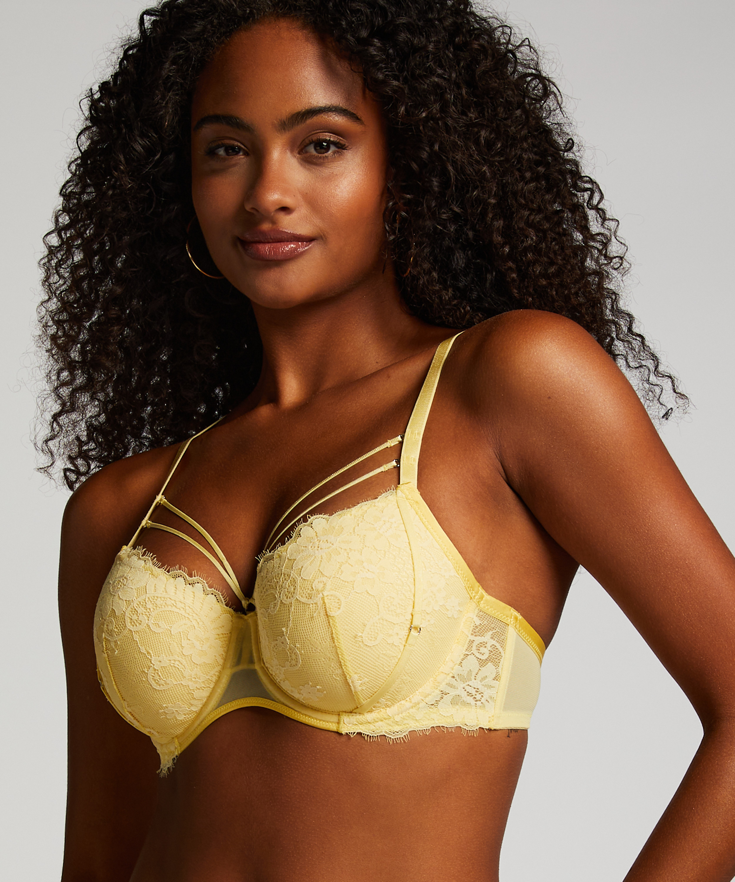 Soutien-gorge à armatures préformé Lidia, Jaune, main