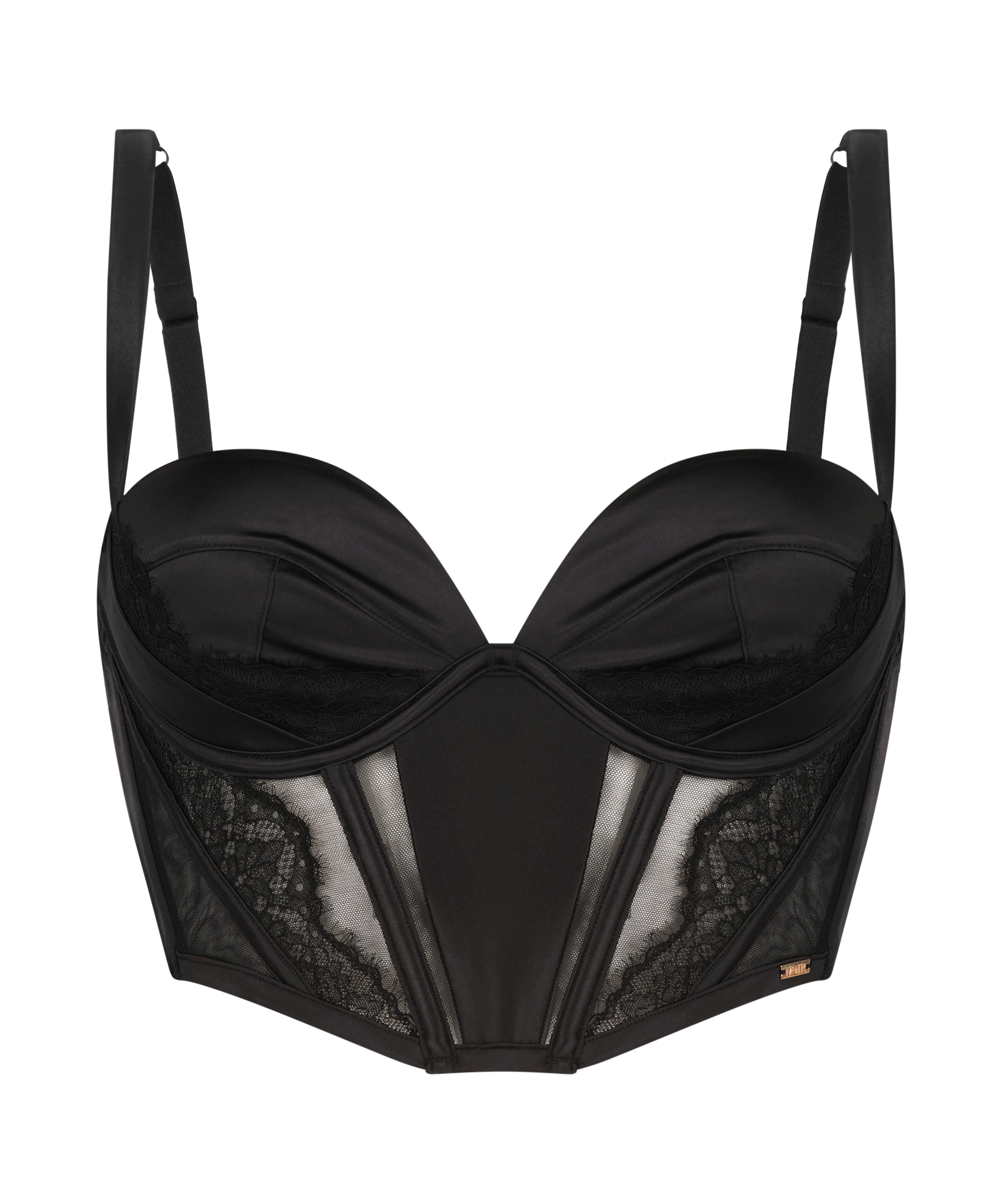 Soutien-gorge bustier à armatures préformé Nicole, Noir, main